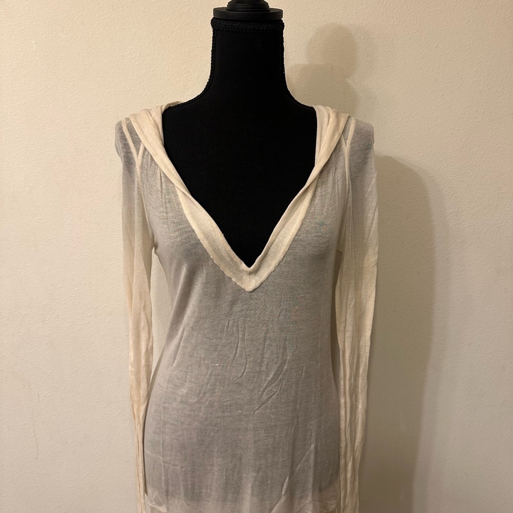 BCBGMaxAzria Cream V-Neck Sweater